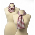 Pink Saville Stripe Polyester Scarf - 8"x45"